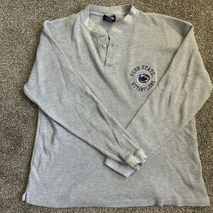 NCAA Gray Long Sleeve Henley with Penn State Logo